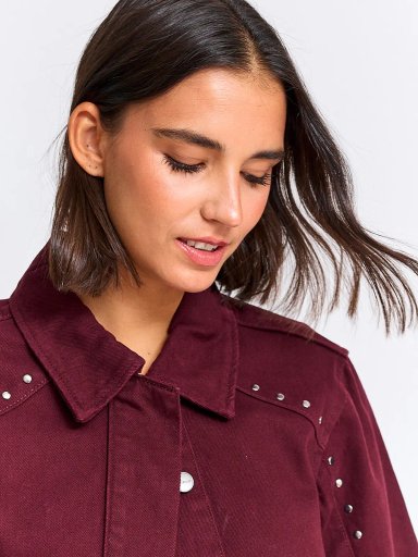 CHAQUETA MUJER TATIENNE ALGODÓN CORTA DENIM TACHAS - 3