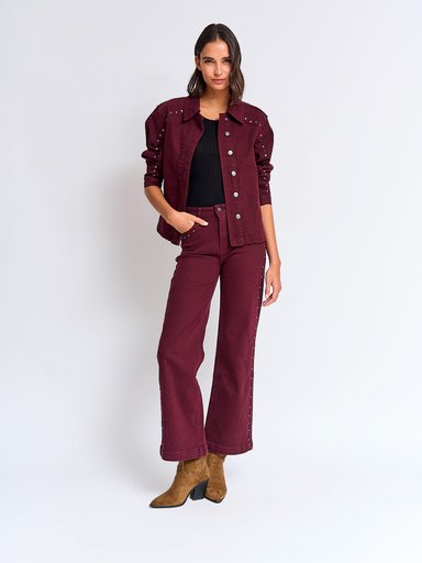 CHAQUETA MUJER TATIENNE ALGODÓN CORTA DENIM TACHAS - 4
