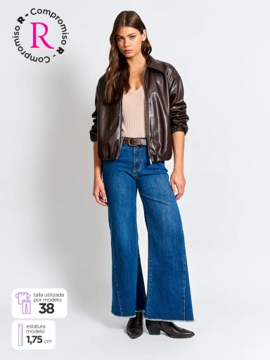JEANS MUJER TATIENNE ALGODÓN RECTO CORTES - 1