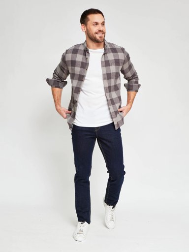 CAMISA HOMBRE BARBADOS ALGODÓN MANGA LARGA FRANELA - 4