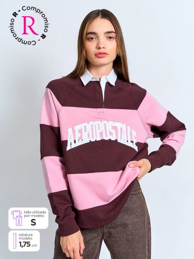 POLERÓN  MUJER AEROPOSTALE ALGODÓN CUELLO LOGO - 1