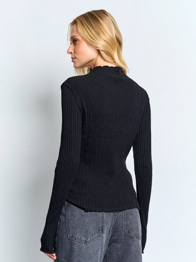 POLERA MUJER BARBADOS ALGODÓN CUELLO ALTO MANGA LARGA - 2