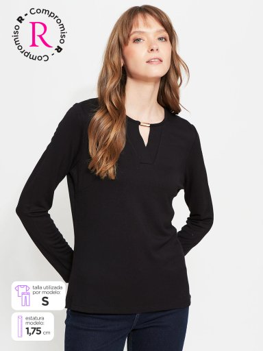 POLERA MUJER CACHAREL MANGA LARGA - 1