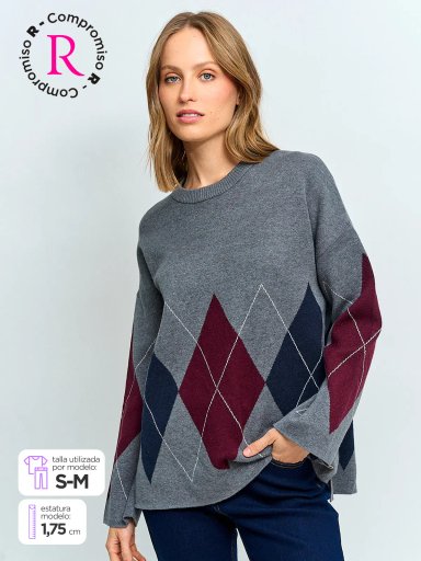SWEATER MUJER CACHAREL CUELLO REDONDO MANGA LARGA - 1