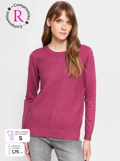 SWEATER MUJER AZIZ BÁSICO TRENZADO - 1