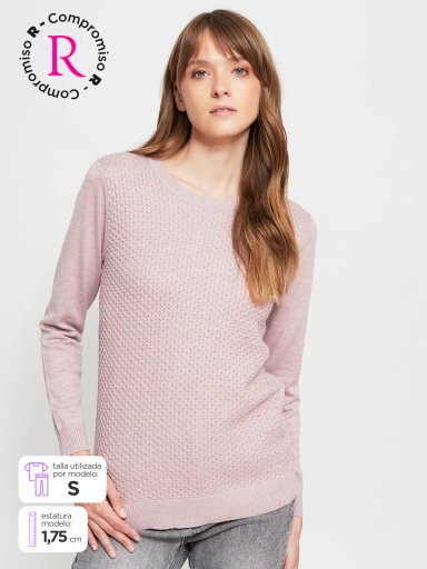 SWEATER MUJER AZIZ BÁSICO TRENZADO - 1