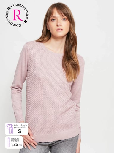SWEATER MUJER AZIZ BÁSICO TRENZADO - 1