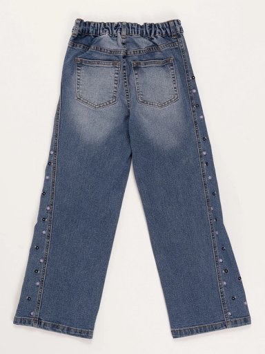 JEANS  NIÑA HARVEST WIDE BORDADO - 2