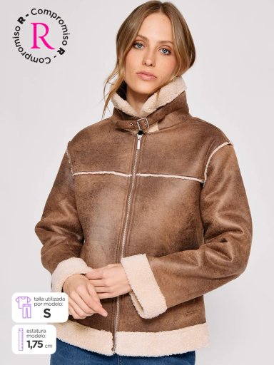 CHAQUETA MUJER AZIZ MANGA LARGA AVIADORA - 1