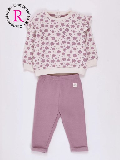 CONJUNTO NIÑA BABY HARVEST POLERÓN ESTAMPADO PANTALÓN DE BUZO - 1