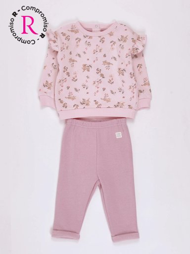 CONJUNTO NIÑA BABY HARVEST POLERÓN ESTAMPADO PANTALÓN DE BUZO - 1