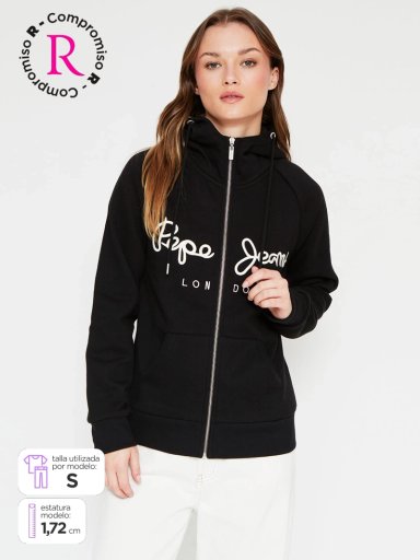 POLERÓN MUJER PEPE JEANS ALGODÓN CAPUCHA - 1
