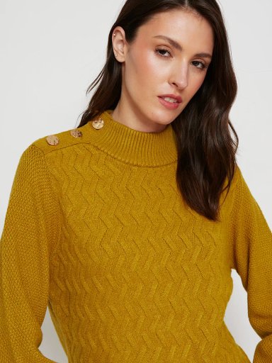 SWEATER MUJER CACHAREL MANGA LARGA BOTONES - 3