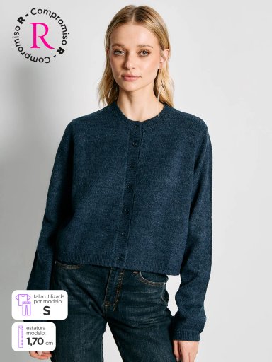 CARDIGAN MUJER INDEX MANGA LARGA - 1