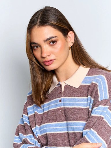 SWEATER MUJER INDEX MANGA LARGA TEJIDO - 3