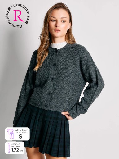 CARDIGAN MUJER INDEX CUELLO POLO BOTONES - 1
