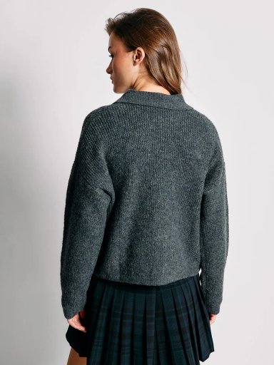 CARDIGAN MUJER INDEX CUELLO POLO BOTONES - 2