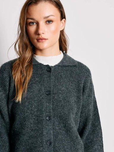 CARDIGAN MUJER INDEX CUELLO POLO BOTONES - 3