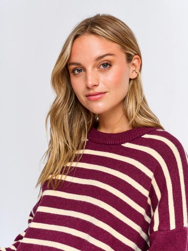 SWEATER MUJER INDEX MANGA LARGA RAYADO - 3