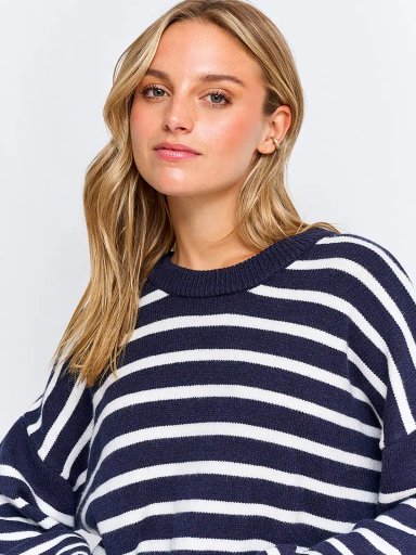 SWEATER MUJER INDEX MANGA LARGA RAYADO - 3