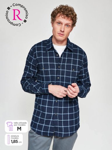 CAMISA HOMBRE KENNETH STEVENS ALGODÓN MANGA LARGA FRANELA - 1