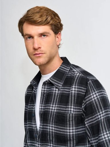 CAMISA HOMBRE KENNETH STEVENS ALGODÓN MANGA LARGA FRANELA - 3