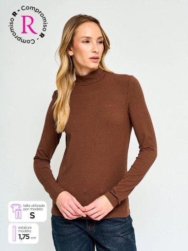 POLERA MUJER PEPE JEANS CUELLO MOCK MANGA LARGA - 1