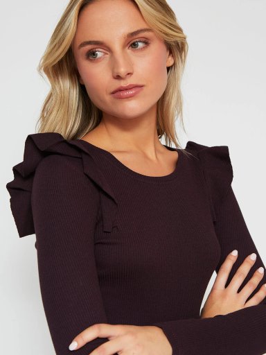 POLERA MUJER INDEX ALGODÓN MANGA LARGA BÁSICA VUELOS - 3