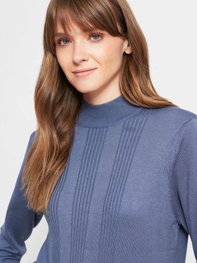 SWEATER MUJER AZIZ CUELLO MOCK BÁSICO - 3