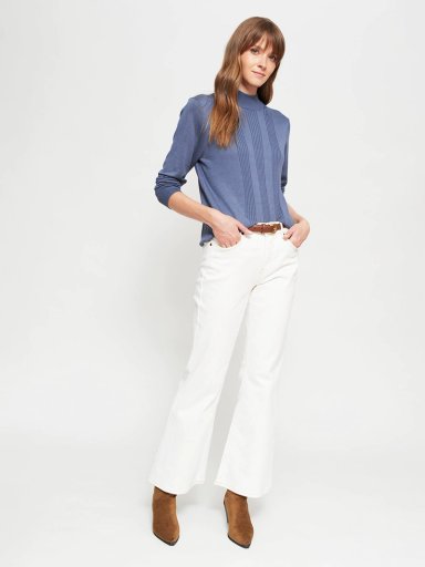 SWEATER MUJER AZIZ CUELLO MOCK BÁSICO - 4