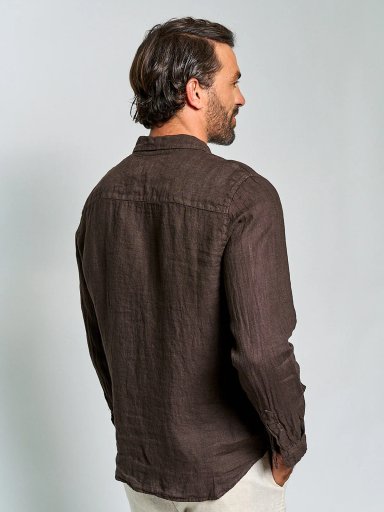 CAMISA HOMBRE SPAVALDI LINO CUELLO CAMISERO MANGA LARGA - 2