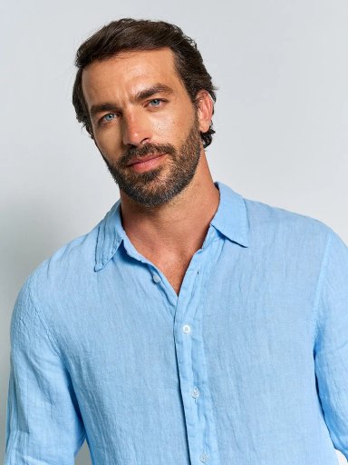 CAMISA HOMBRE SPAVALDI LINO CUELLO CAMISERO MANGA LARGA - 3