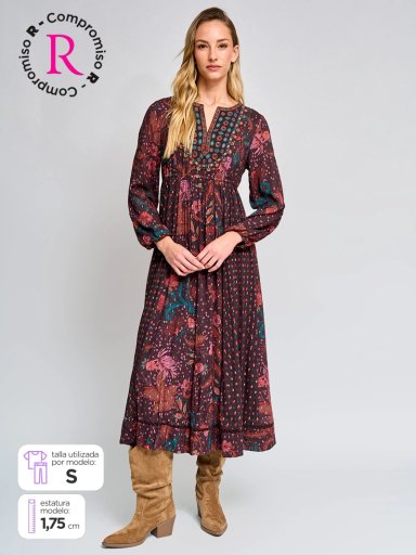 VESTIDO MUJER TATIENNE LARGO ESTAMPADO - 1