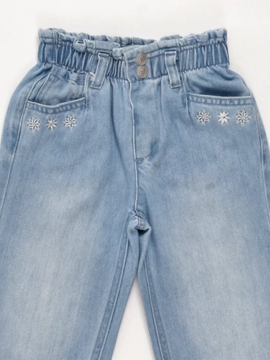 JEANS NIÑA BABY HARVEST WIDE FLORES BORDADAS - 3