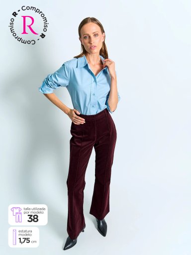 PANTALÓN MUJER MARQUIS ALGODÓN COTELÉ FLARE - 1
