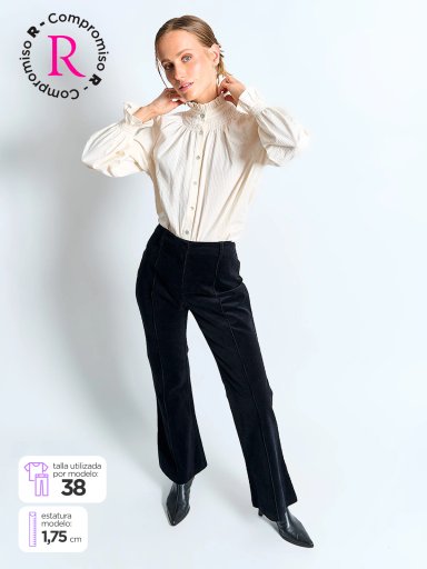 PANTALÓN MUJER MARQUIS ALGODÓN COTELÉ FLARE - 1