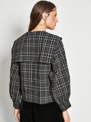 BLUSA MUJER MARQUIS ALGODÓN CUELLO BOBO CUADROS - 3