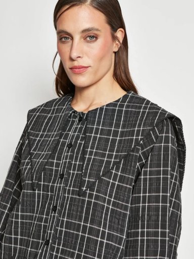 BLUSA MUJER MARQUIS ALGODÓN CUELLO BOBO CUADROS - 4
