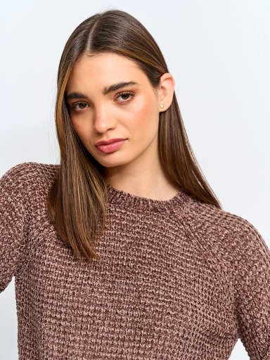 SWEATER MUJER INDEX MANGA LARGA CHENILLE - 3