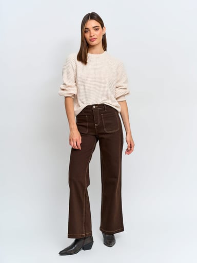 SWEATER MUJER INDEX MANGA LARGA CHENILLE - 4