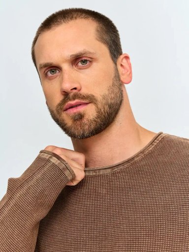 SWEATER HOMBRE INDEX ALGODÓN CUELLO REDONDO LAVADO - 3