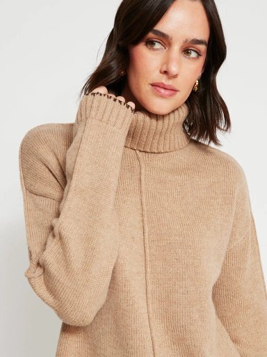 SWEATER MUJER TATIENNE LANA MERINO CUELLO BEATLE - 3