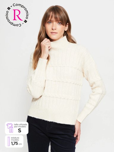 SWEATER MUJER REGATTA MANGA LARGA TRENZADO - 1