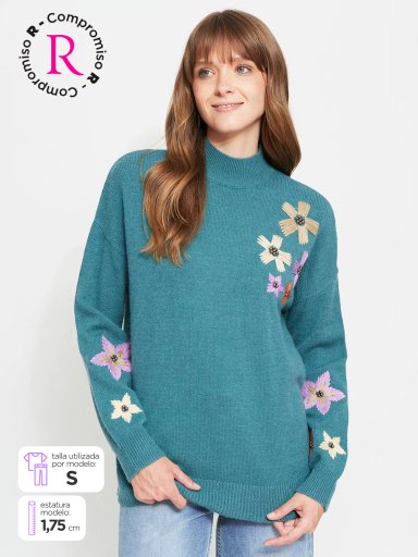 SWEATER MUJER AZIZ CUELLO TORTUGA - 1