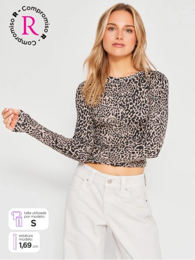 POLERA MUJER INDEX ALGODÓN MANGA LARGA BÁSICA - 1