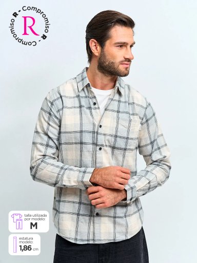 CAMISA HOMBRE PEPE JEANS ALGODÓN MANGA LARGA FRANELA - 1