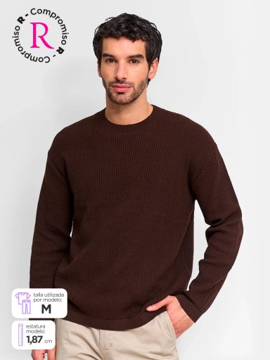 SWEATER HOMBRE INDEX ALGODÓN CUELLO REDONDO - 1