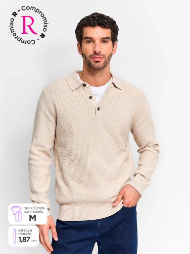 SWEATER HOMBRE REGATTA ALGODÓN CUELLO POLO - 1