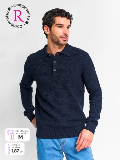 SWEATER HOMBRE REGATTA ALGODÓN CUELLO POLO - 1