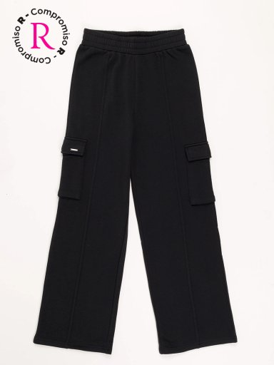 PANTALÓN DE BUZO NIÑA INDEX WIDE CARGO - 1